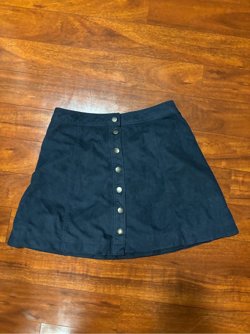 tokyo Darling Navy Button-Front Skater Mini Skirt